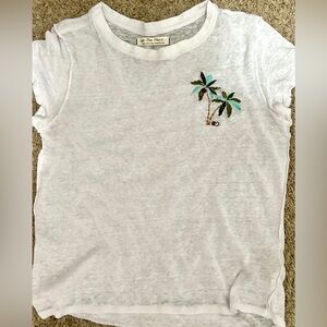 Free people tee with palm tree embroidered details